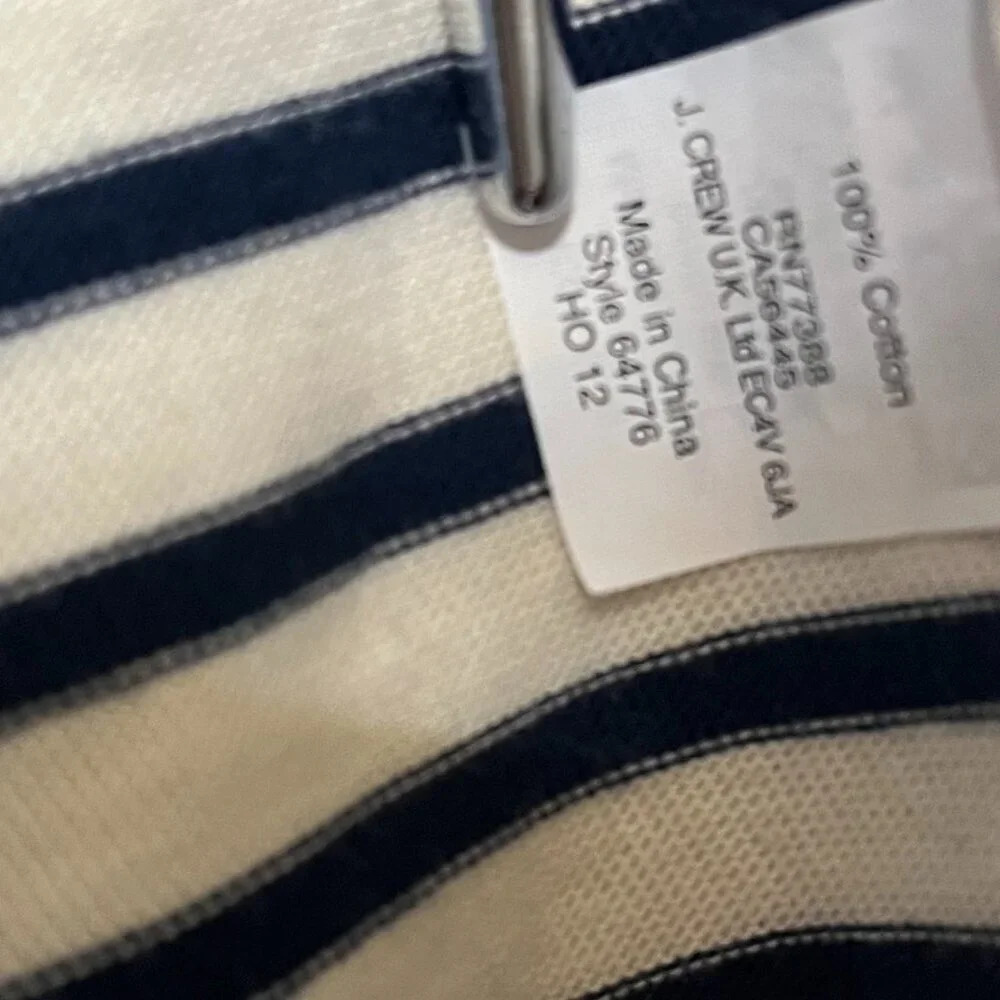 J Crew Factory Striped Blazer Navy Cream Size Small - Picture 8 of 12